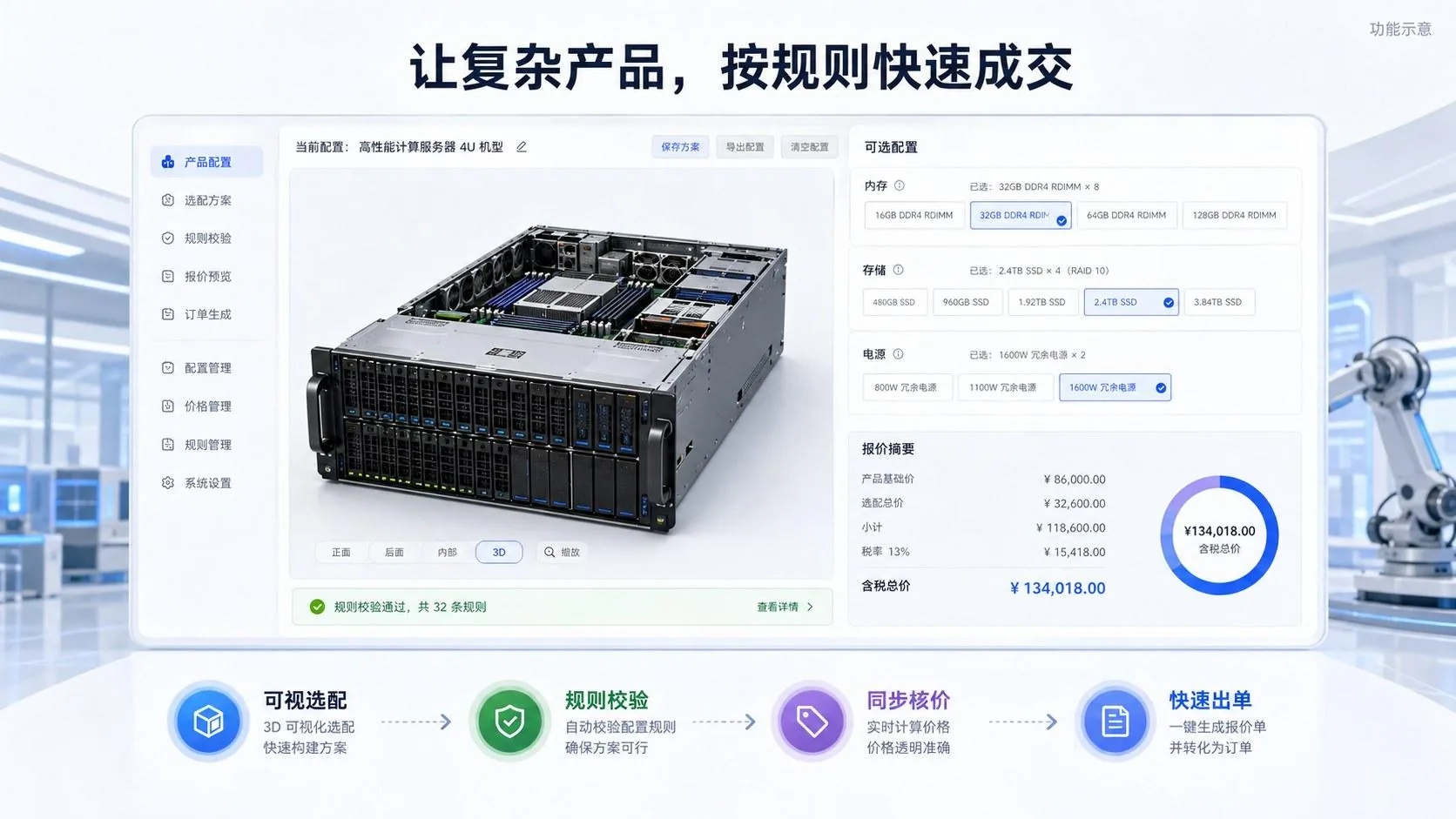 CTO 按单配置场景 · 高性能服务器在线选配